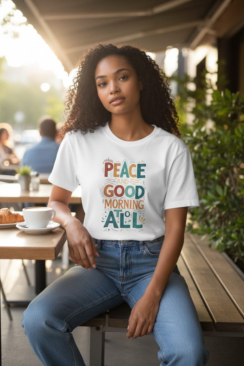 Peace and Good Morning to All Printed Unisex T-shirt