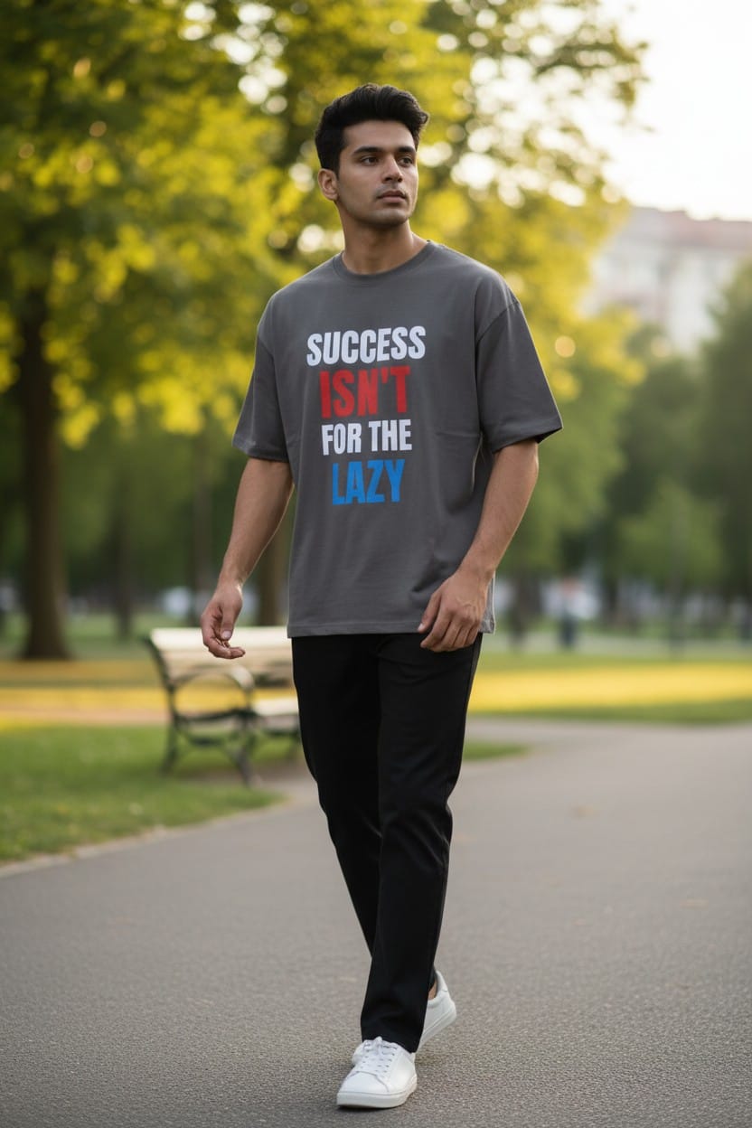 Success Isn’t for the Lazy Oversized Tee - Gray