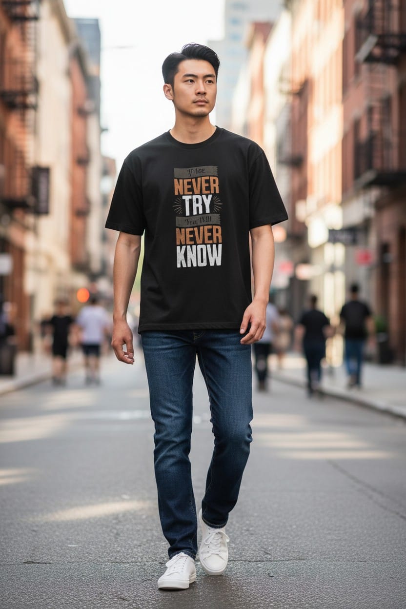 If You Never Try, You’ll Never Know Oversized Tee - Black