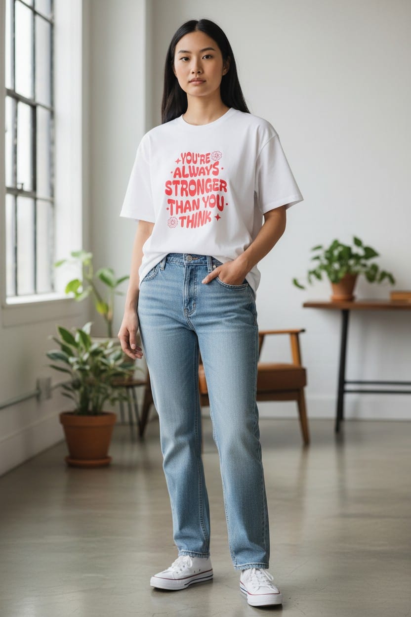 You’re Always Stronger Than You Think Oversized Tee - Off White