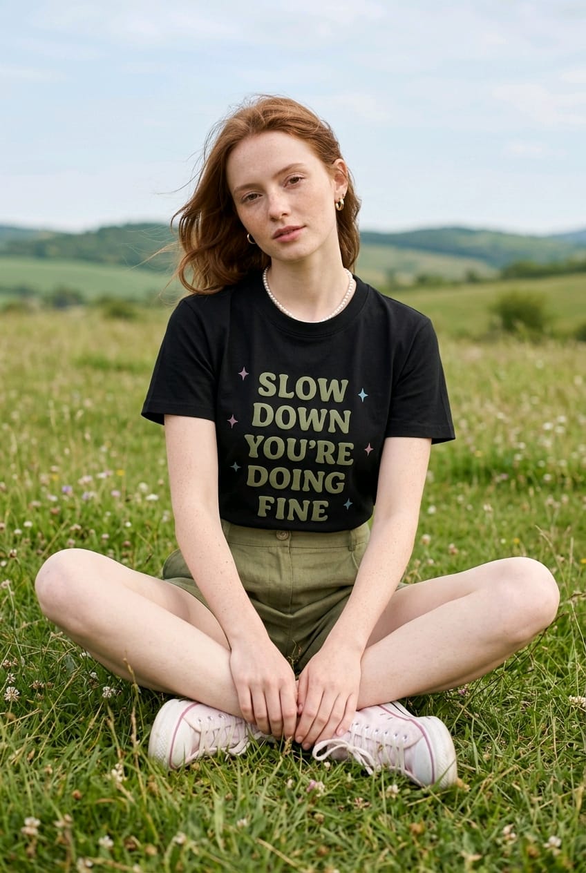 Slow Down You're Doing Fine Printed T-shirt