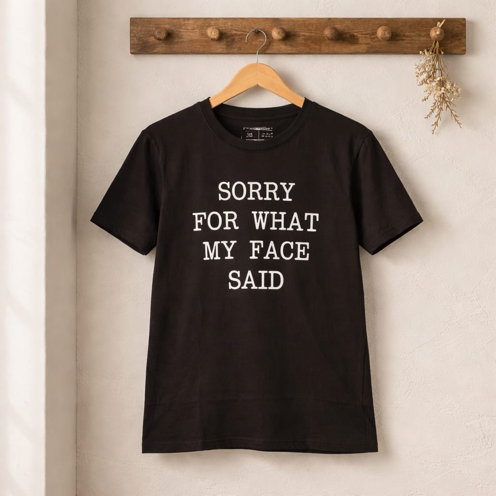 Sorry for What My Face Said Printed Unisex Tshirt