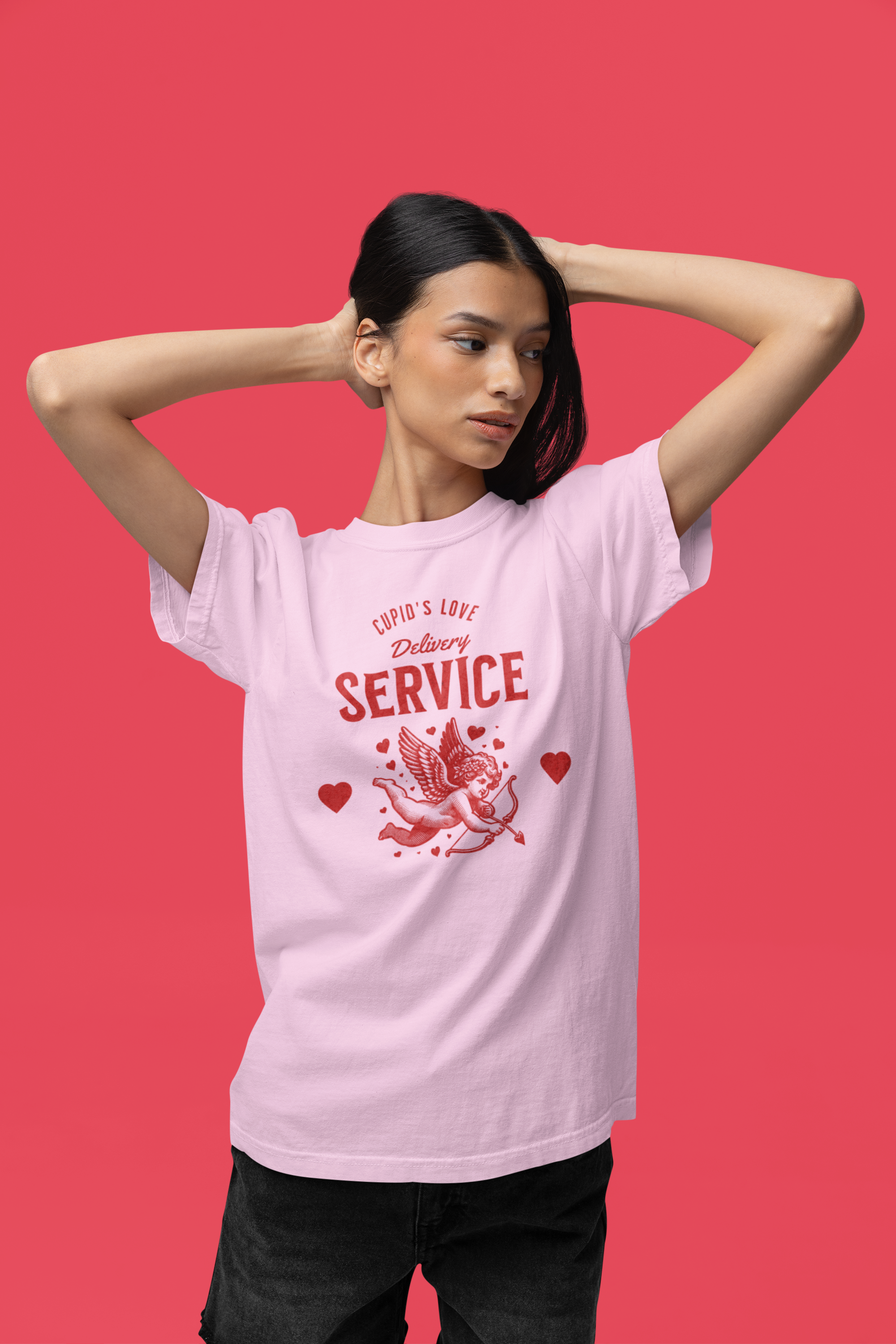 Cupid’s Delivery Service Valentine’s Tee - Pink