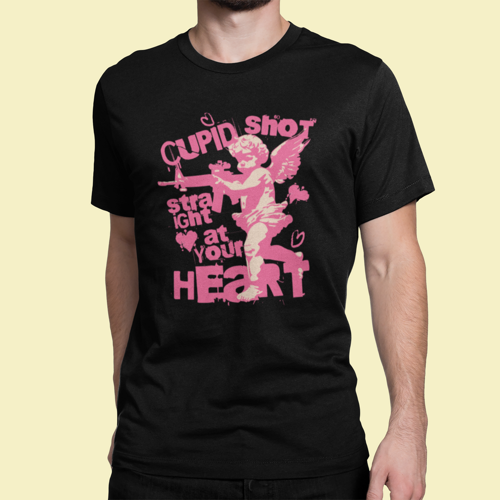 Straight at Your Heart Valentine’s Tee - Black