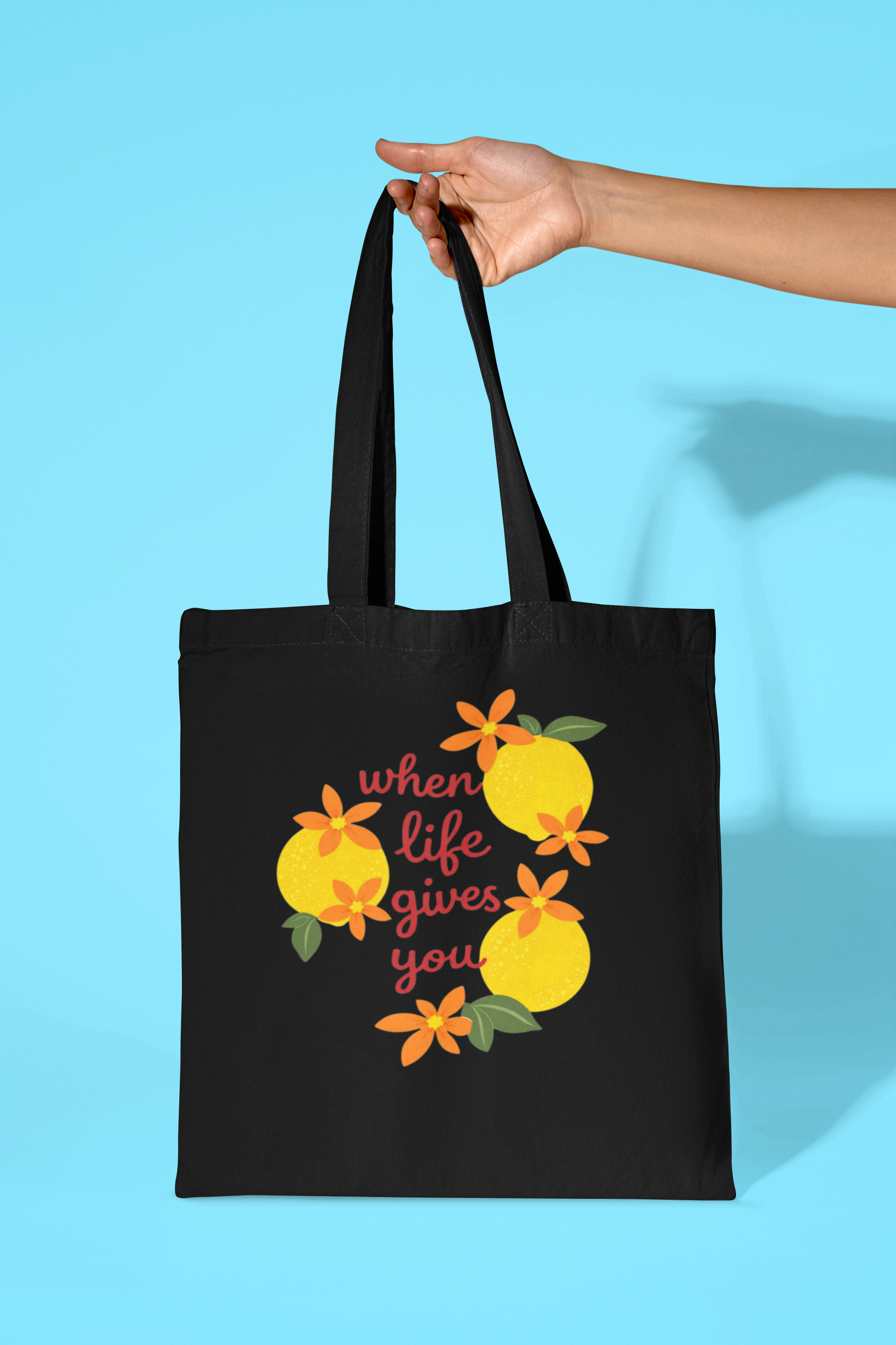 When Life Gives You Lemon Printed Tote Bag