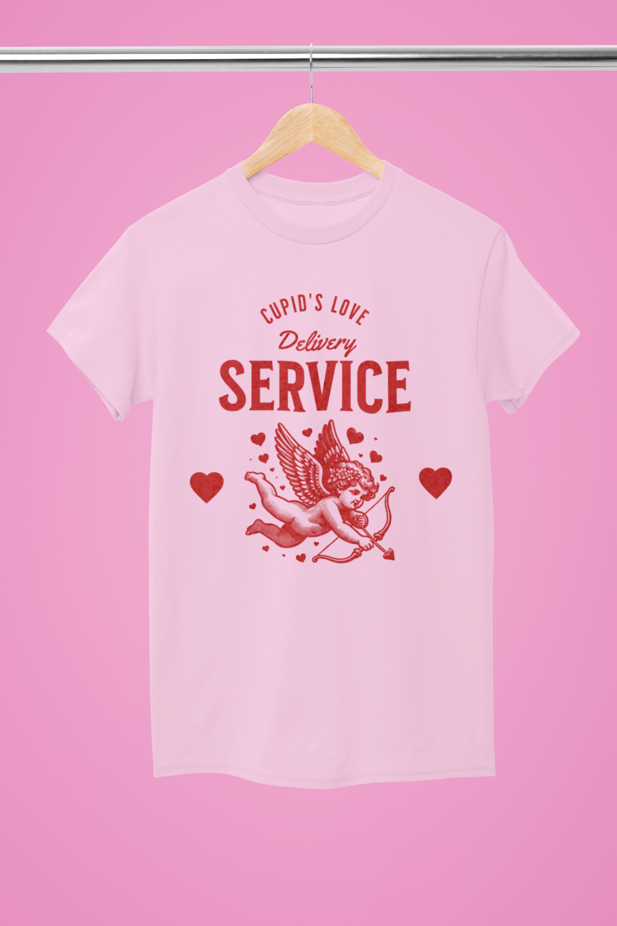 Cupid’s Delivery Service Valentine’s Tee - Pink