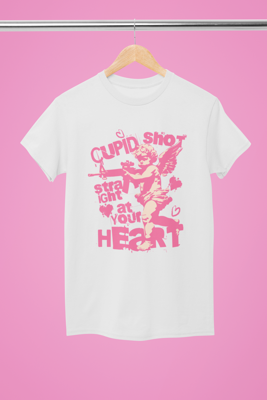 Straight at Your Heart Valentine’s Tee - White