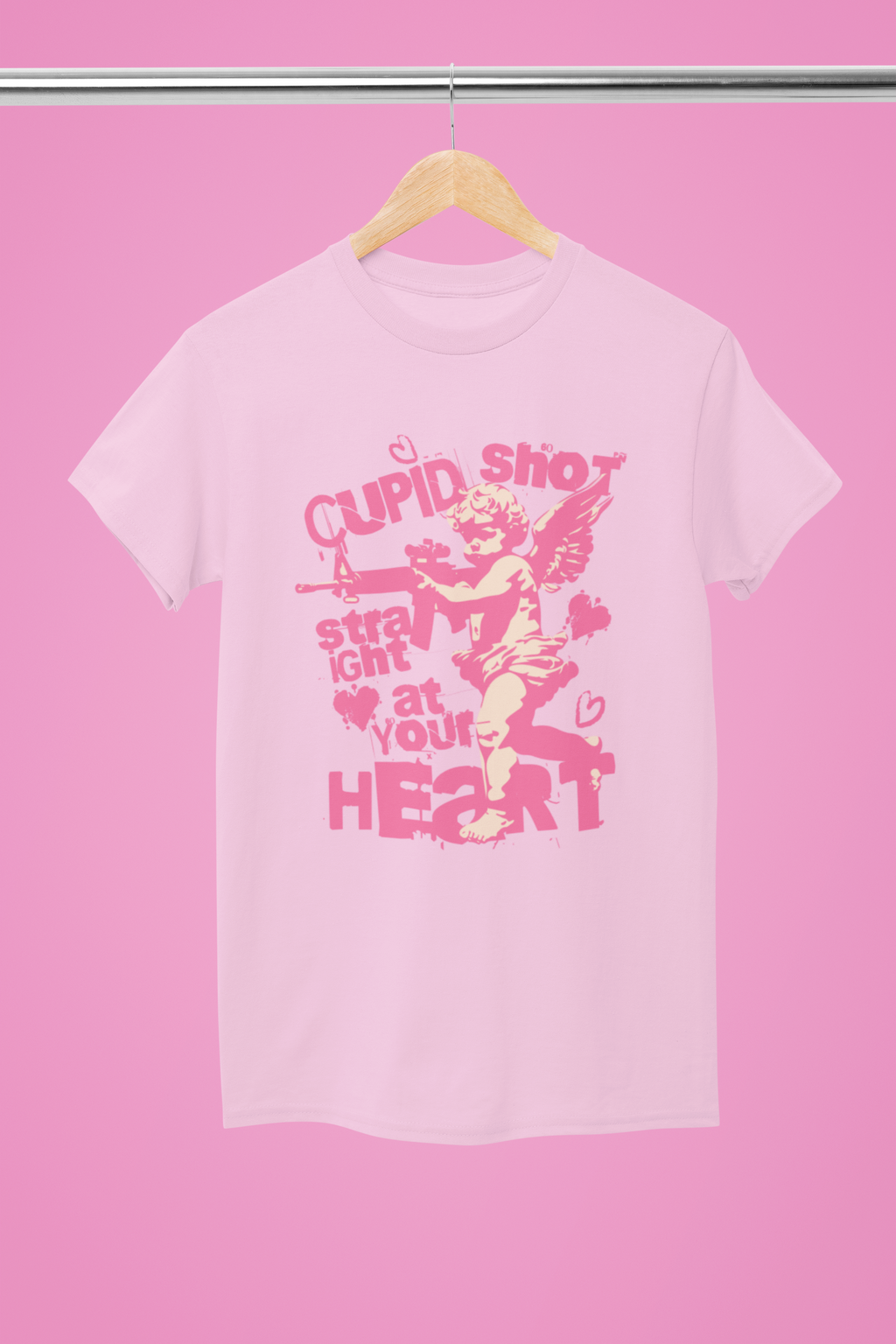 Straight at Your Heart Valentine’s Tee - Pink