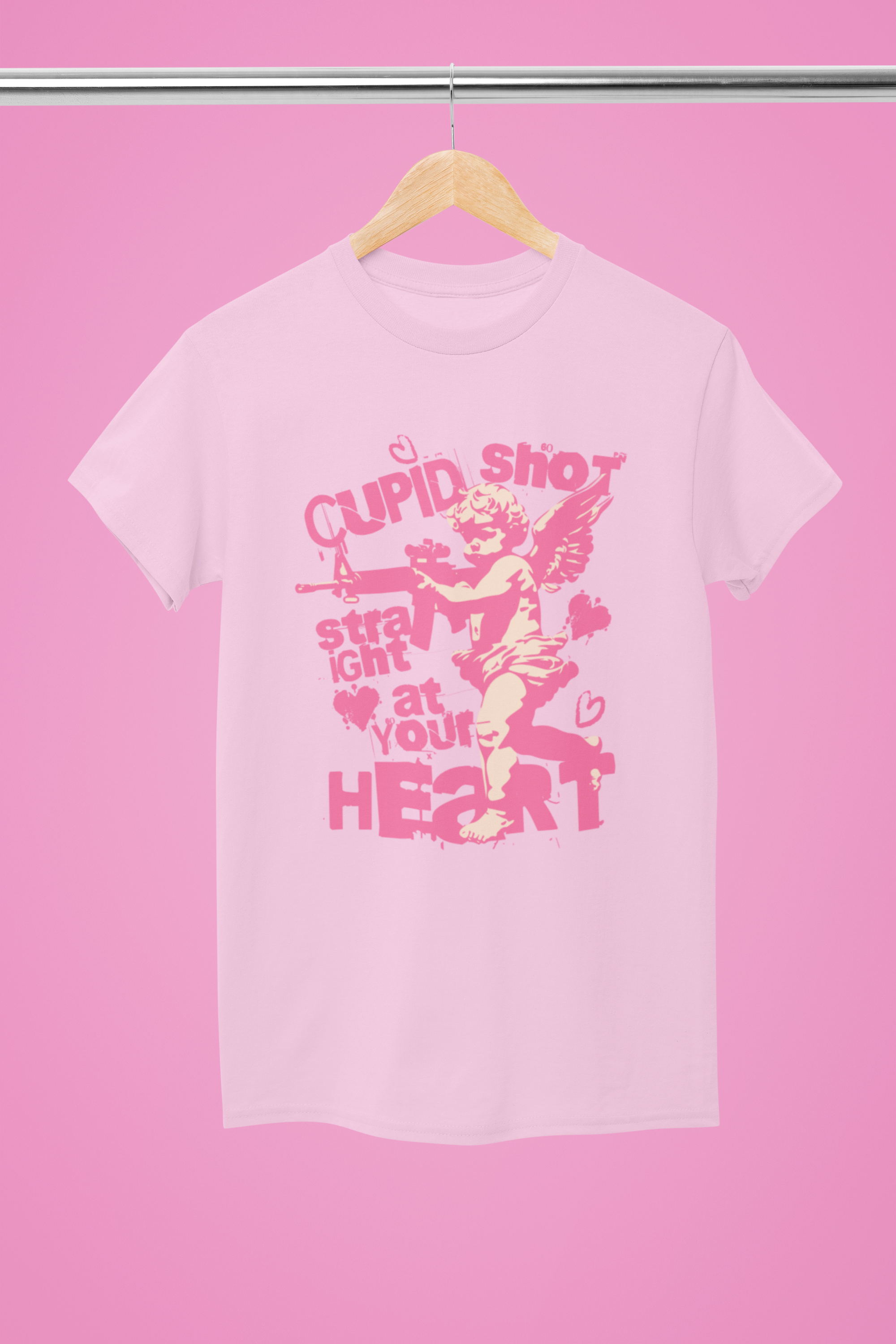 Straight at Your Heart Valentine’s Tee - Pink