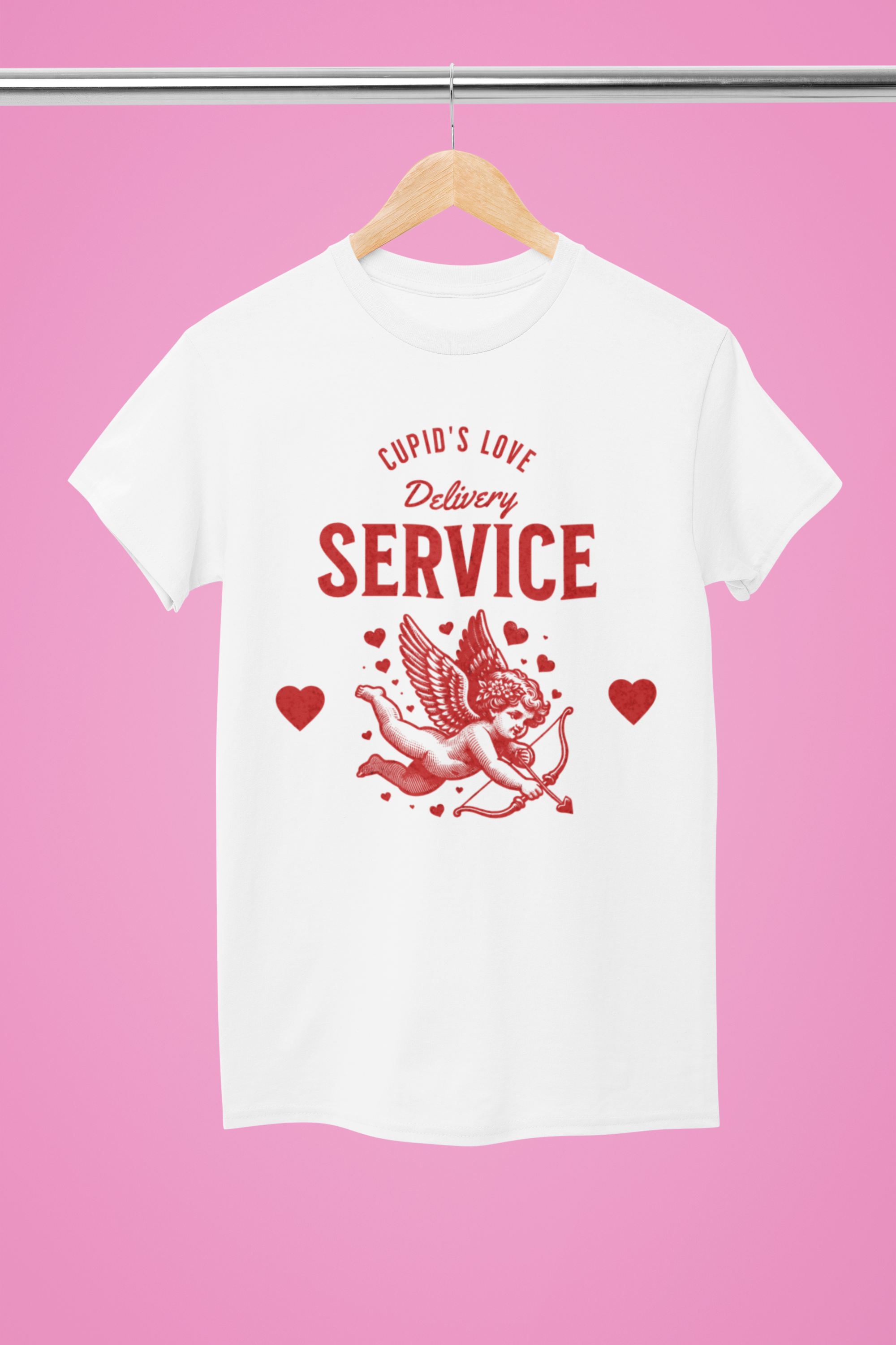 Cupid’s Delivery Service Valentine’s Tee - White