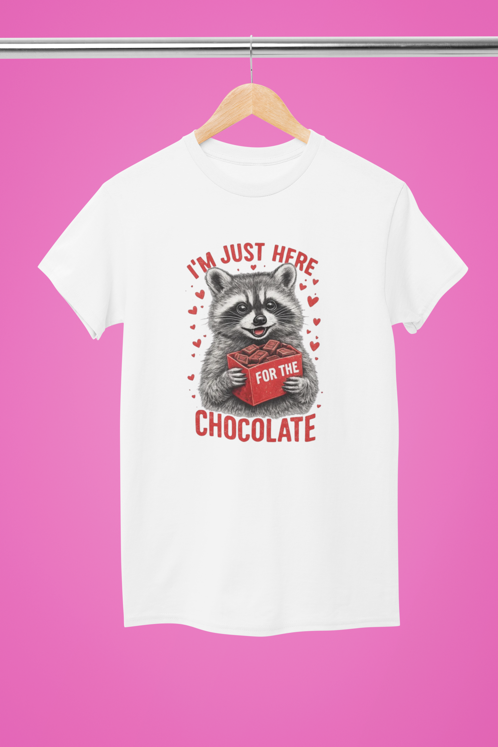 I’m Just Here for the Chocolate Valentine’s Tee  - White