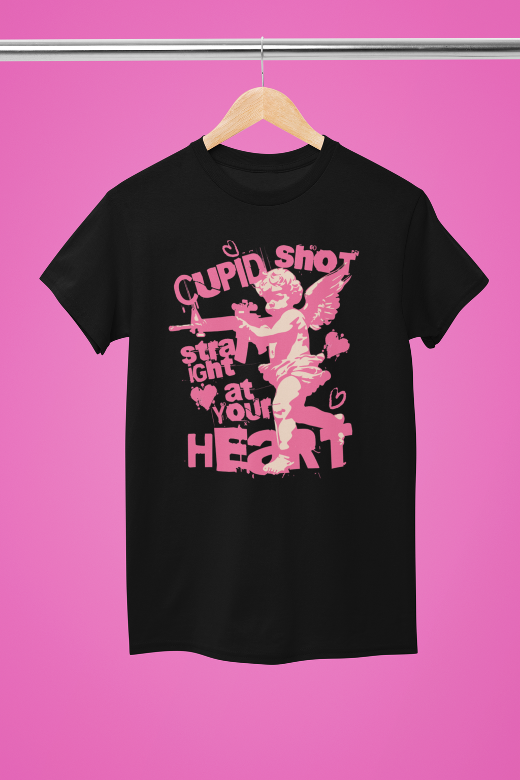 Straight at Your Heart Valentine’s Tee - Black
