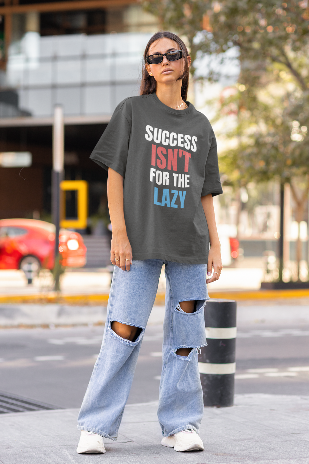 Success Isn’t for the Lazy Oversized Tee - Gray