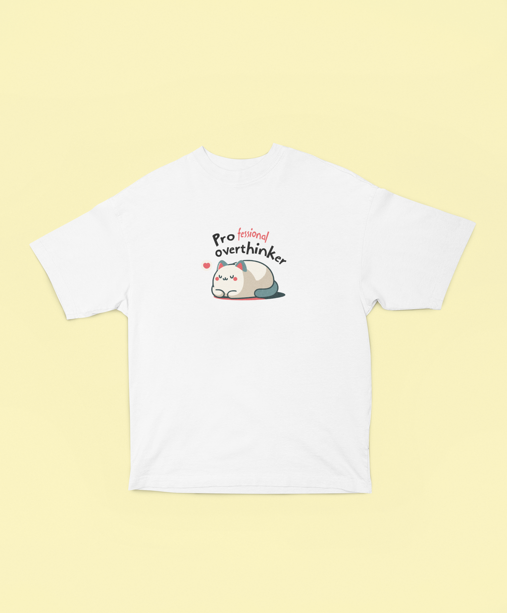 Professional Overthinker Oversized Tee – Off White