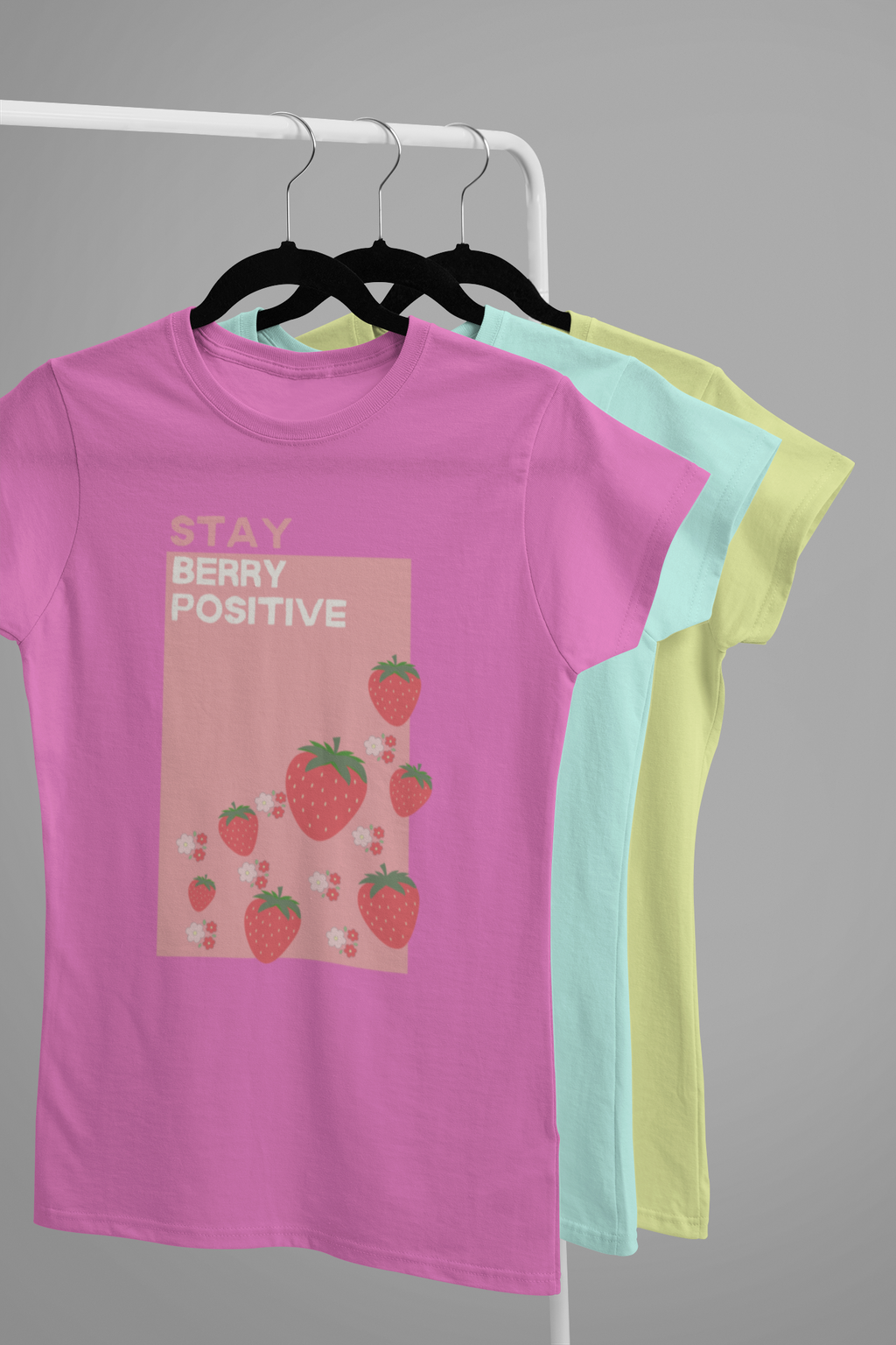 Stay Berry Positive Tee – Pink