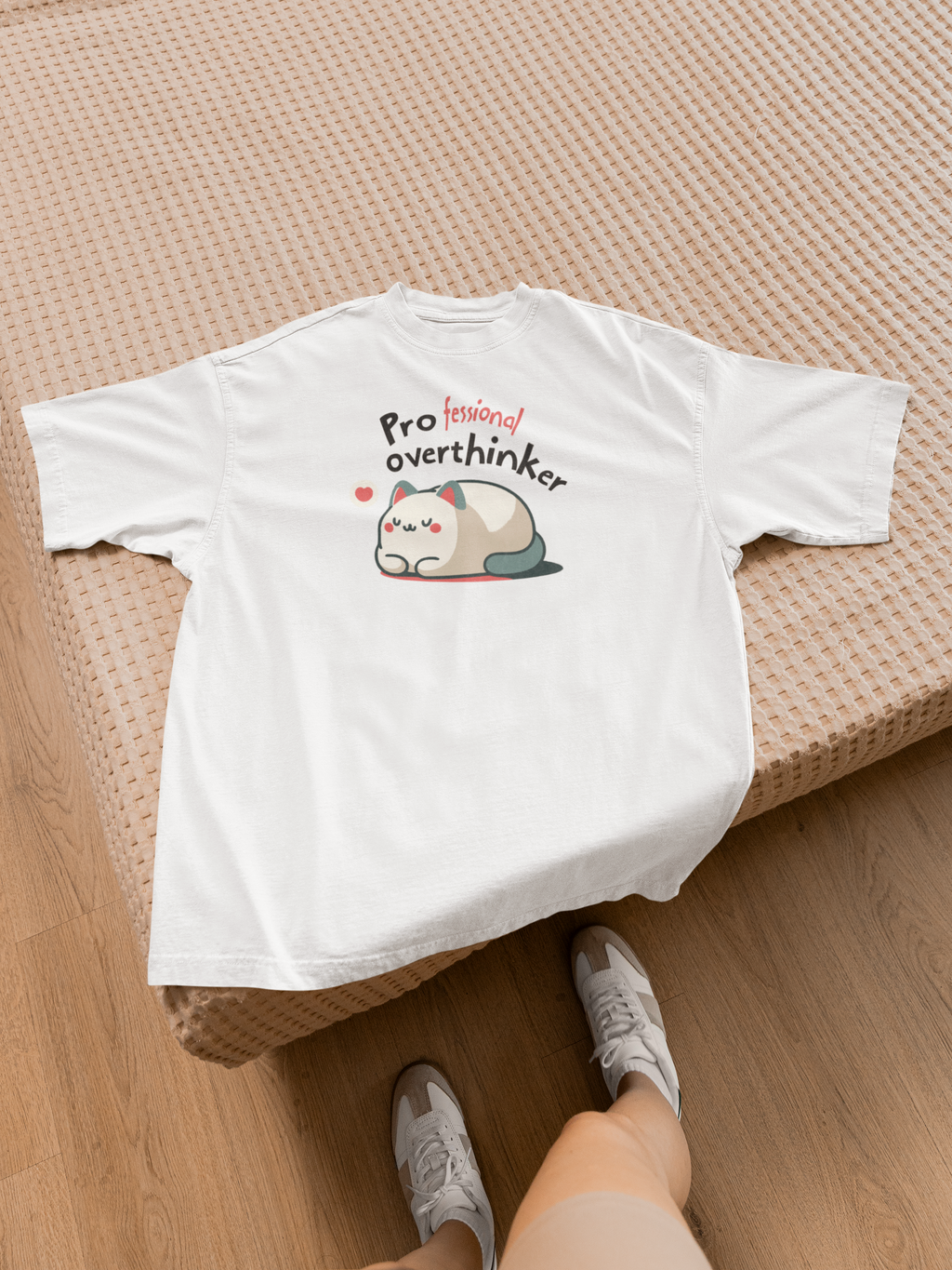 Professional Overthinker Oversized Tee – Off White