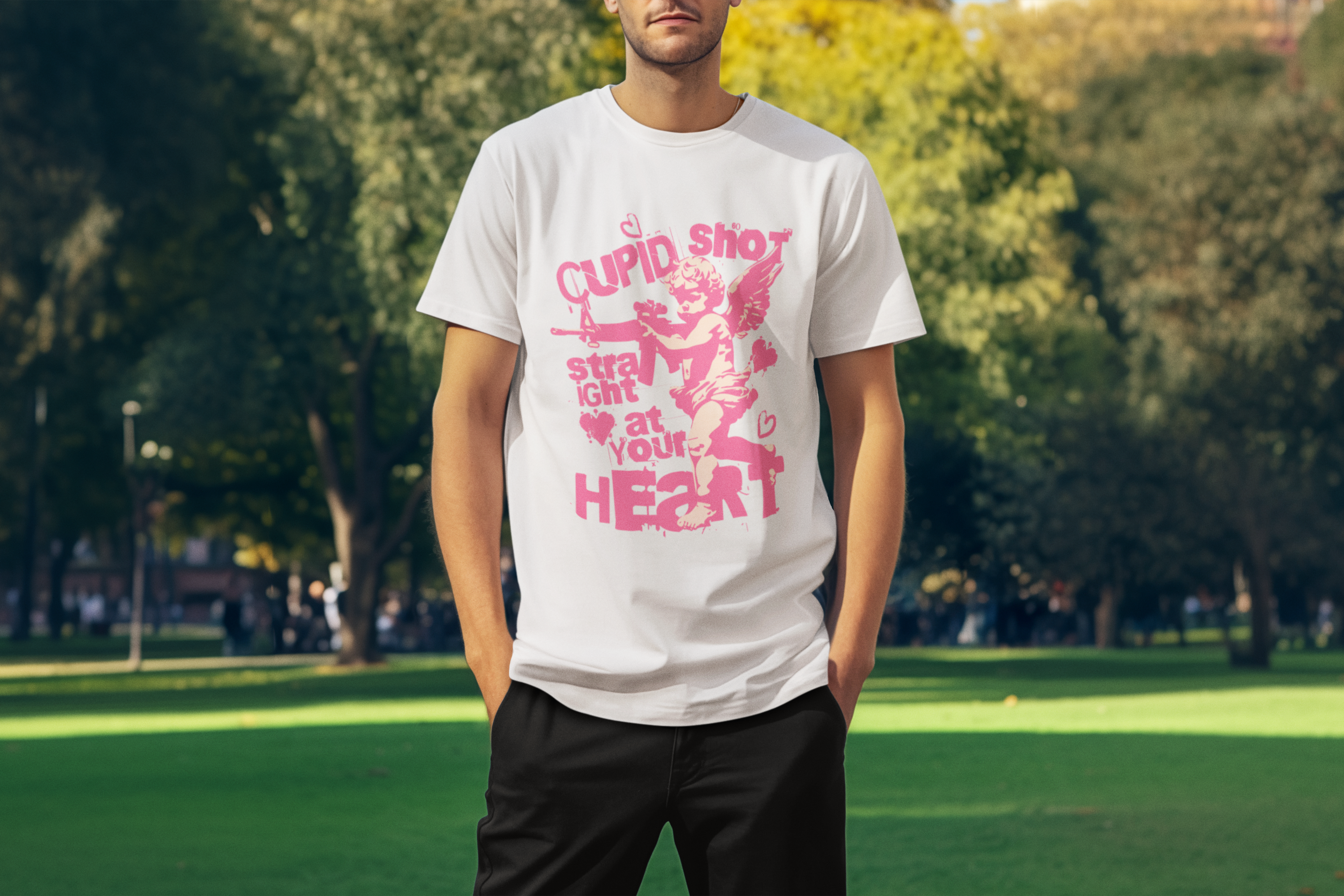 Straight at Your Heart Valentine’s Tee - White