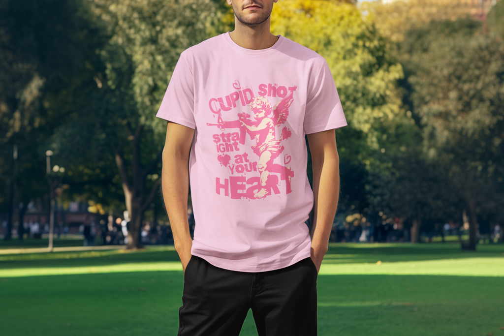 Straight at Your Heart Valentine’s Tee - Pink