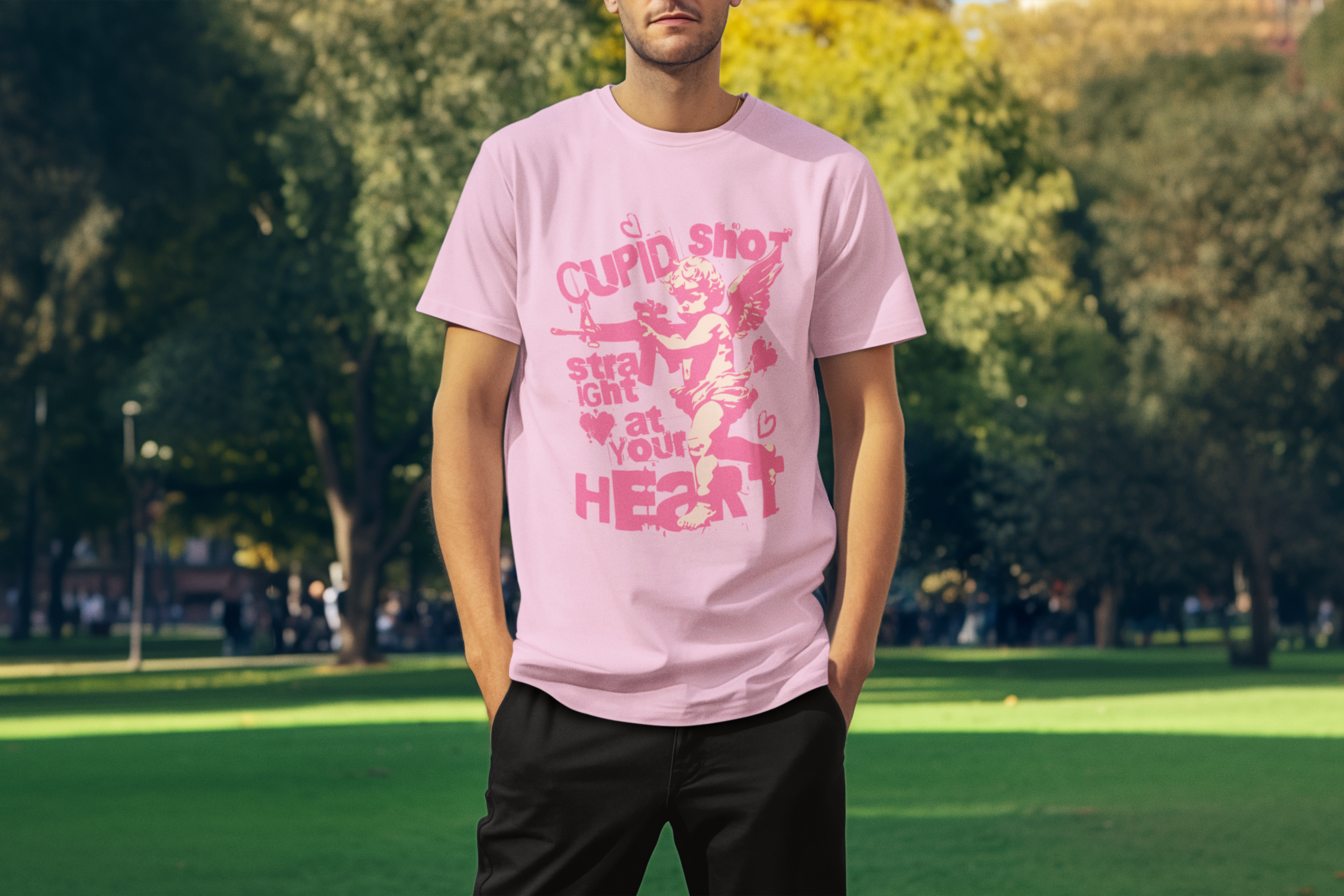Straight at Your Heart Valentine’s Tee - Pink