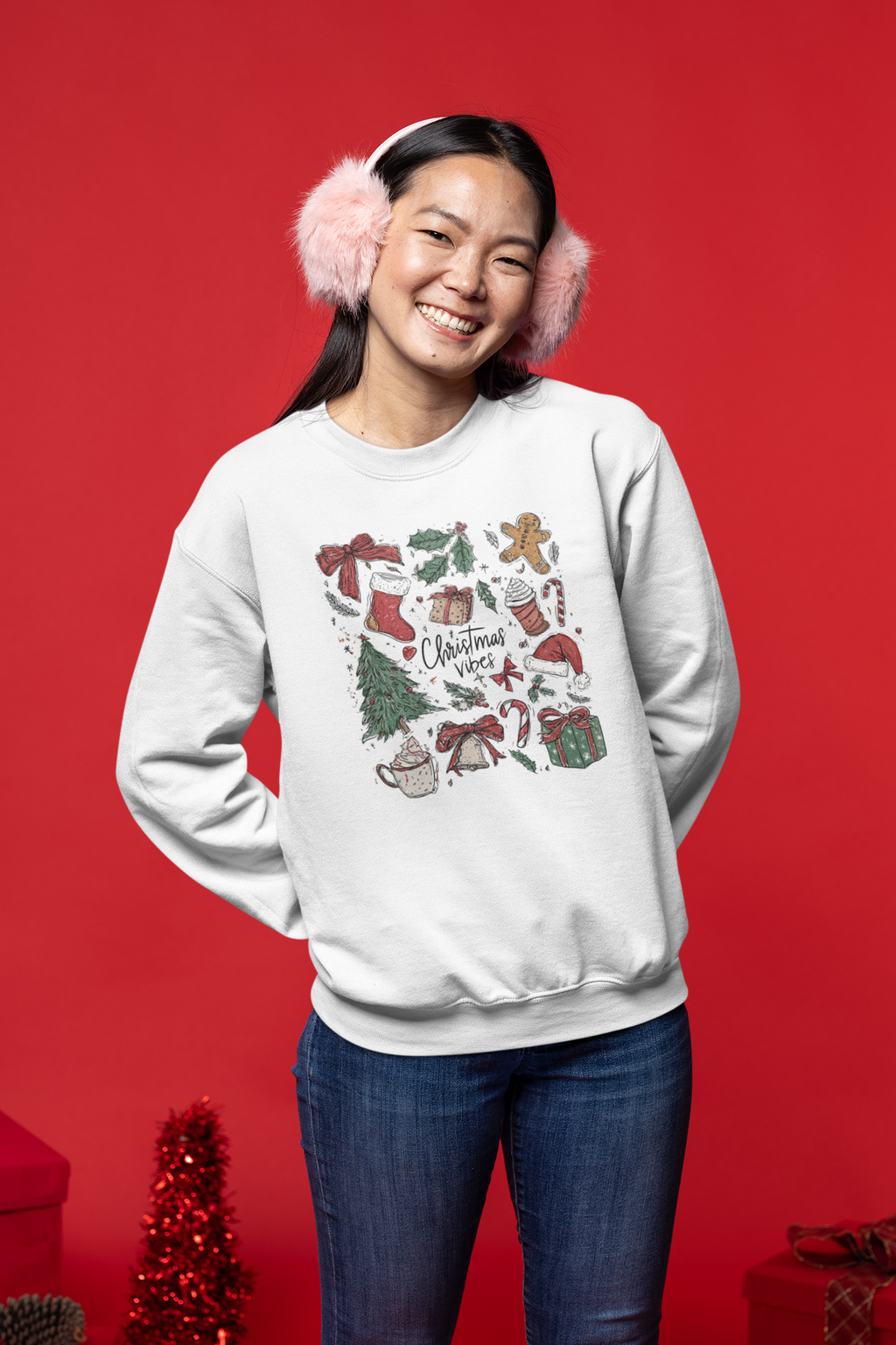Christmas Sweatshirt- Retro Christmas Vibes